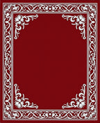 Crimson White Ornamental Border Rug