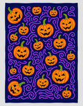 Halloween Jackolantern Orange Swirls Rug
