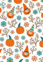Whimsical Gnome Pumpkin Snowflake Medley Rug