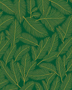 Emerald Green Golden Feather Arrangement Rug