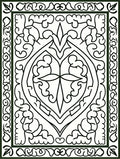 Ornate Black and White Oval Medallion Rug