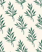 Dark Green Leaflet Botanical Repeat Rug