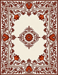 Vineyard Crimson Floral Border Rug