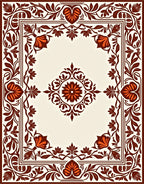 Vineyard Crimson Floral Border Rug
