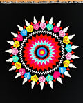 Radial Sunburst Jewel Tone Mandala Rug