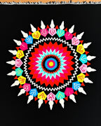 Radial Sunburst Jewel Tone Mandala Rug