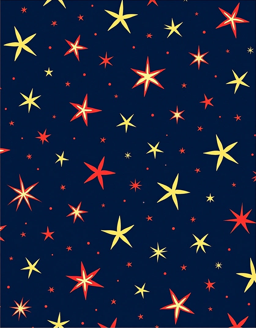 Radiant Red Yellow Star Cluster Rug