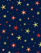 Radiant Red Yellow Star Cluster Rug