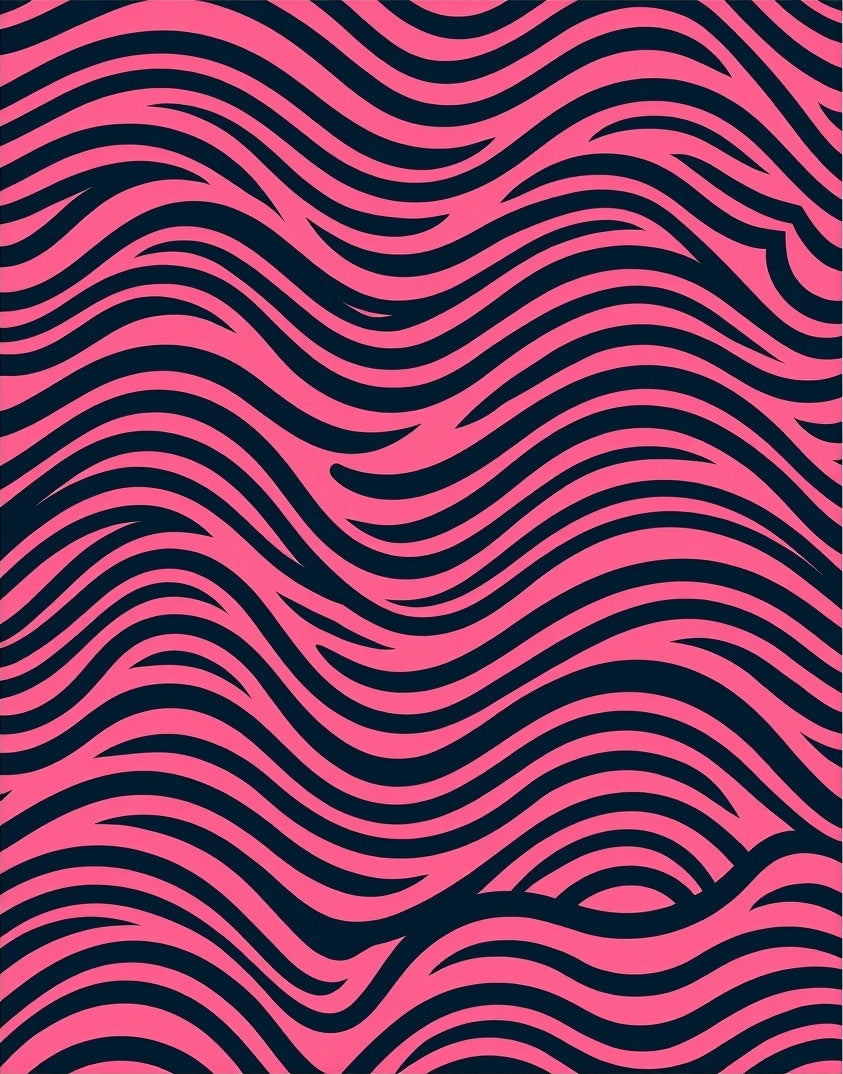 Bold Pink Abstract Wave Rug