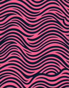 Bold Pink Abstract Wave Rug