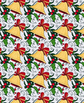 Christmas Bells Holly Ribbon Swirls Rug