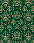 Emerald Gold Foliage Art Deco Rug