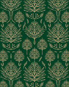 Emerald Gold Foliage Art Deco Rug