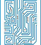 Electric Blue Circuit Board Lines Rug