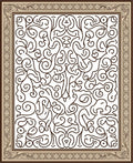 Rich Brown Abstract Swirl Frame Rug