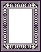Classic Cream Dark Purple Border Rug