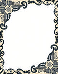 Black Ivory Abstract Floral Scroll Rug