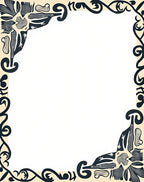 Black Ivory Abstract Floral Scroll Rug