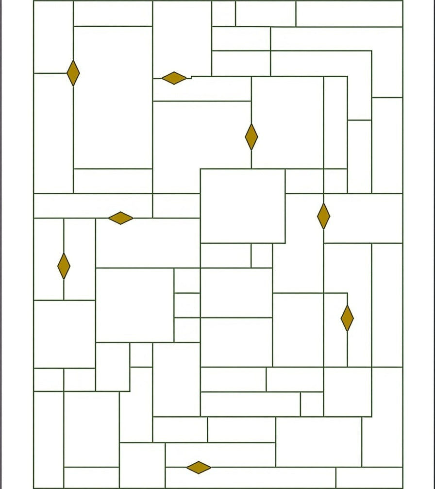 Modern Geometric Gold Diamond Rectangular Rug