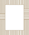 Neutral Taupe Vertical Stripe Border Rug