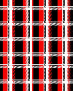 Bold Red Black Plaid Checks Rug