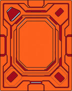 Orange Red Geometric Circuit Board Rug