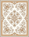 Classic Brown Floral Corner Medallion Rug