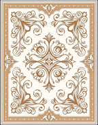 Classic Brown Floral Corner Medallion Rug