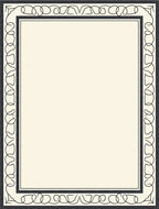 Ornate Cream And Black Border Rug
