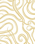 Golden White Swirling Lines Rug