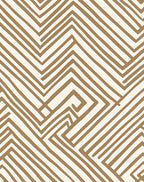Golden Taupe Geometric Maze Rug