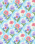 Springtime Floral Meadow Light Blue Rug