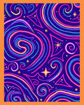 Cosmic Swirls Neon Galaxy Abstract Rug