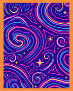 Cosmic Swirls Neon Galaxy Abstract Rug