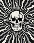 Monochromatic Skull Sunburst Rug