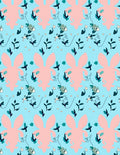 Pink bunny meadow floral sweet design Rug