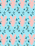 Pink bunny meadow floral sweet design Rug