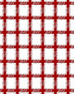 Red White Textured Plaid Squares Rug