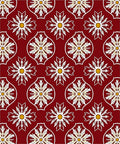 Crimson White Golden Floral Medallion Rug