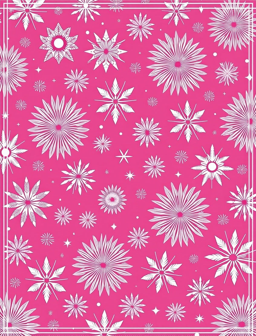 Pink Snowflake Graphic Starburst Area Rug