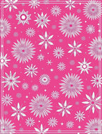 Pink Snowflake Graphic Starburst Area Rug