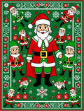 Festive Santa Claus Christmas Scene Rug