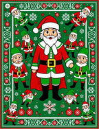 Festive Santa Claus Christmas Scene Rug