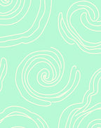 Mint Swirl Abstract Wave Rug