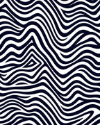 Dark Navy White Abstract Wave Rug