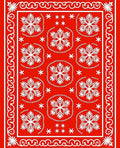 White Snowflake Medallion Red Rug