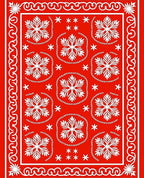 White Snowflake Medallion Red Rug