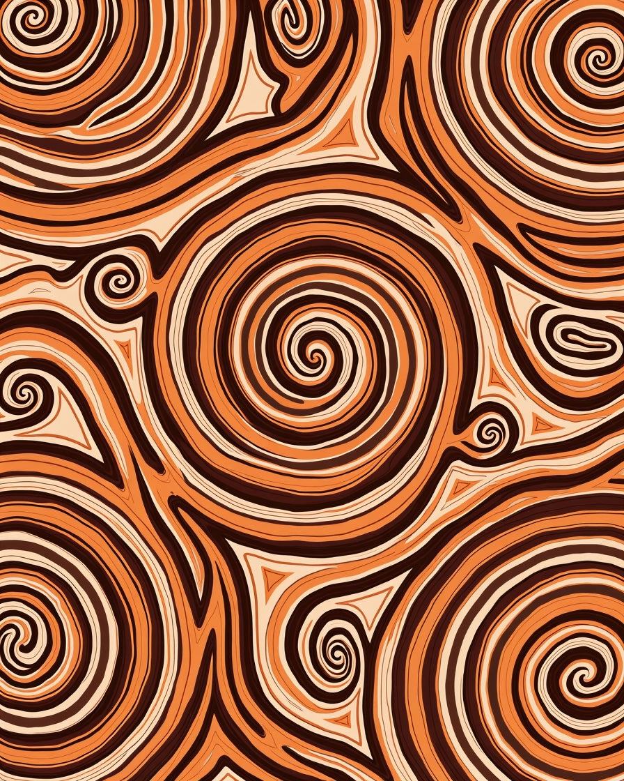 Warm Earth Tones Swirl Rug