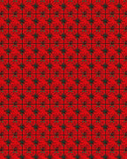 Crimson Lattice Starburst Geometric Rug
