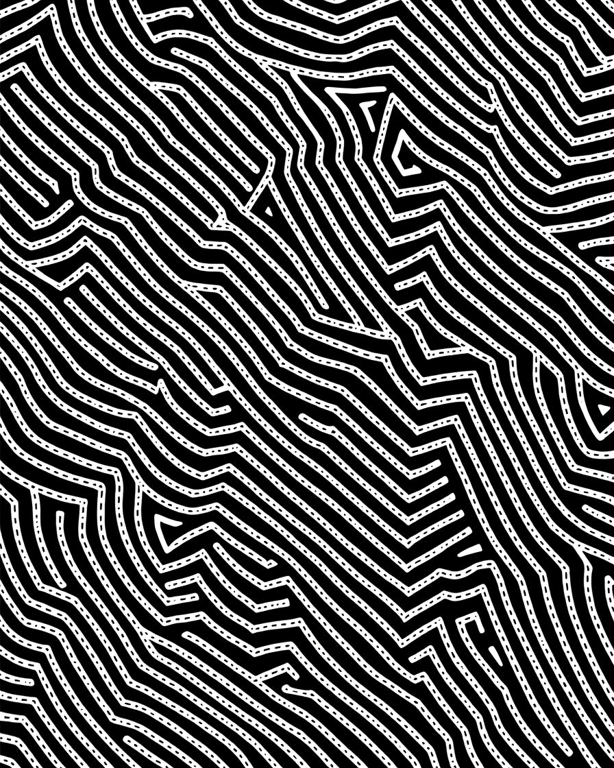 Black and White Abstract Woven Lines Rug
